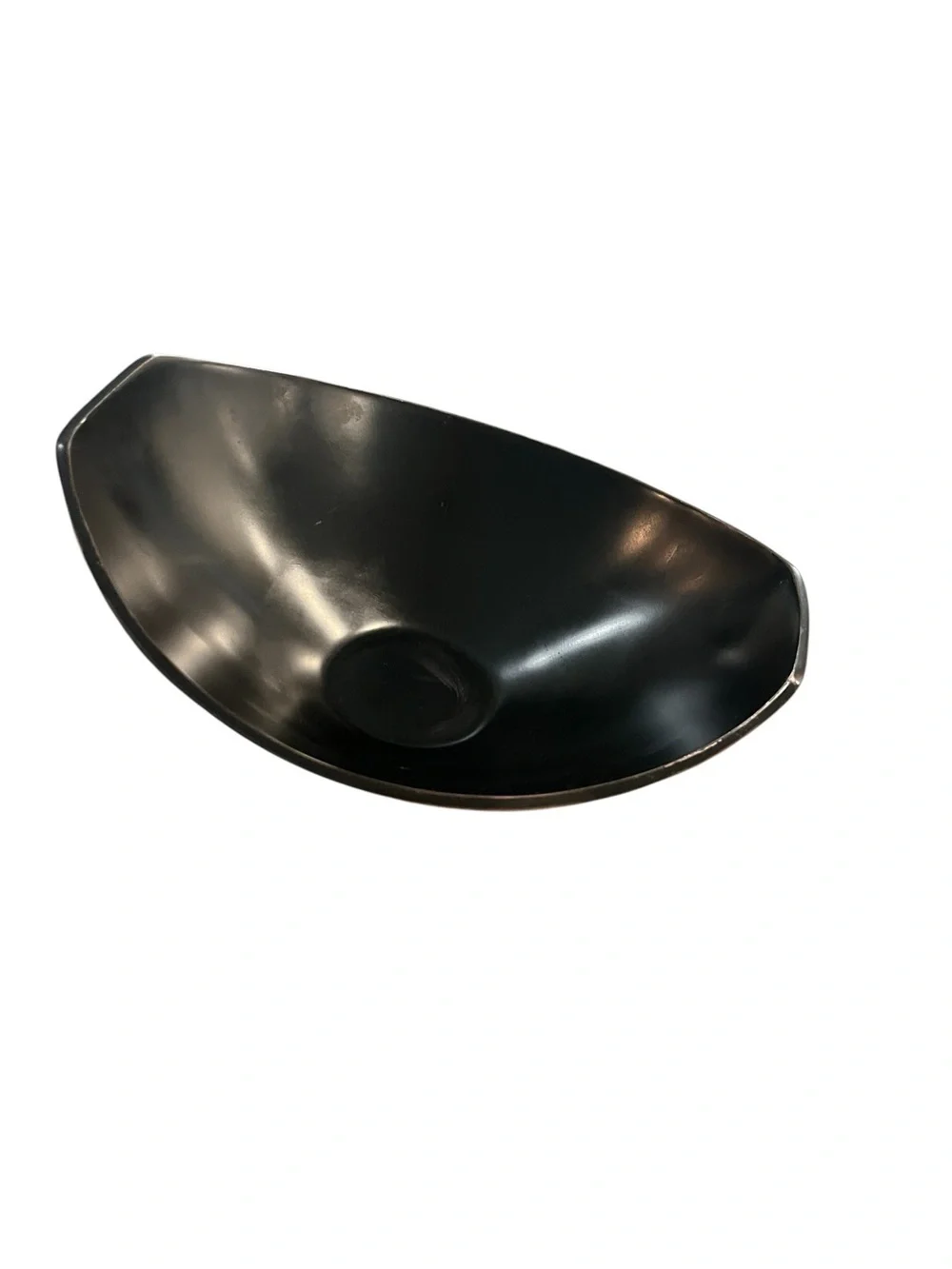 Mid Century Modern MCM Dansk Black Metal Fruit Serving Bowl 12”